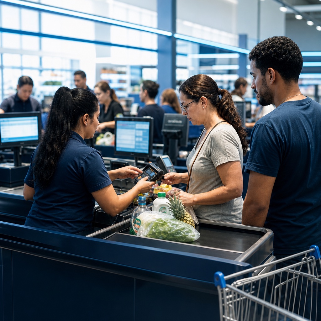 Supermercados e Atacarejos — operação real do segmento atendida pela tef.net