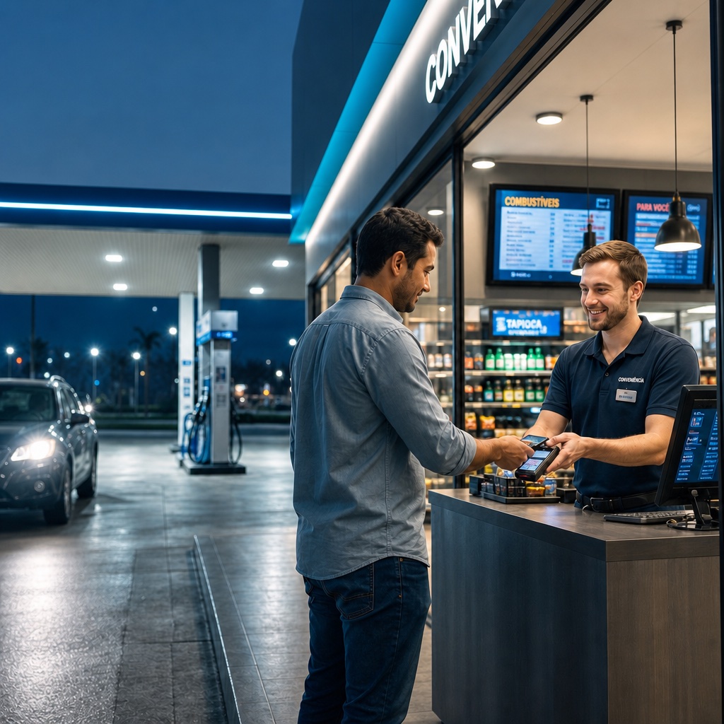 Conveniência e Postos — operação real do segmento atendida pela tef.net