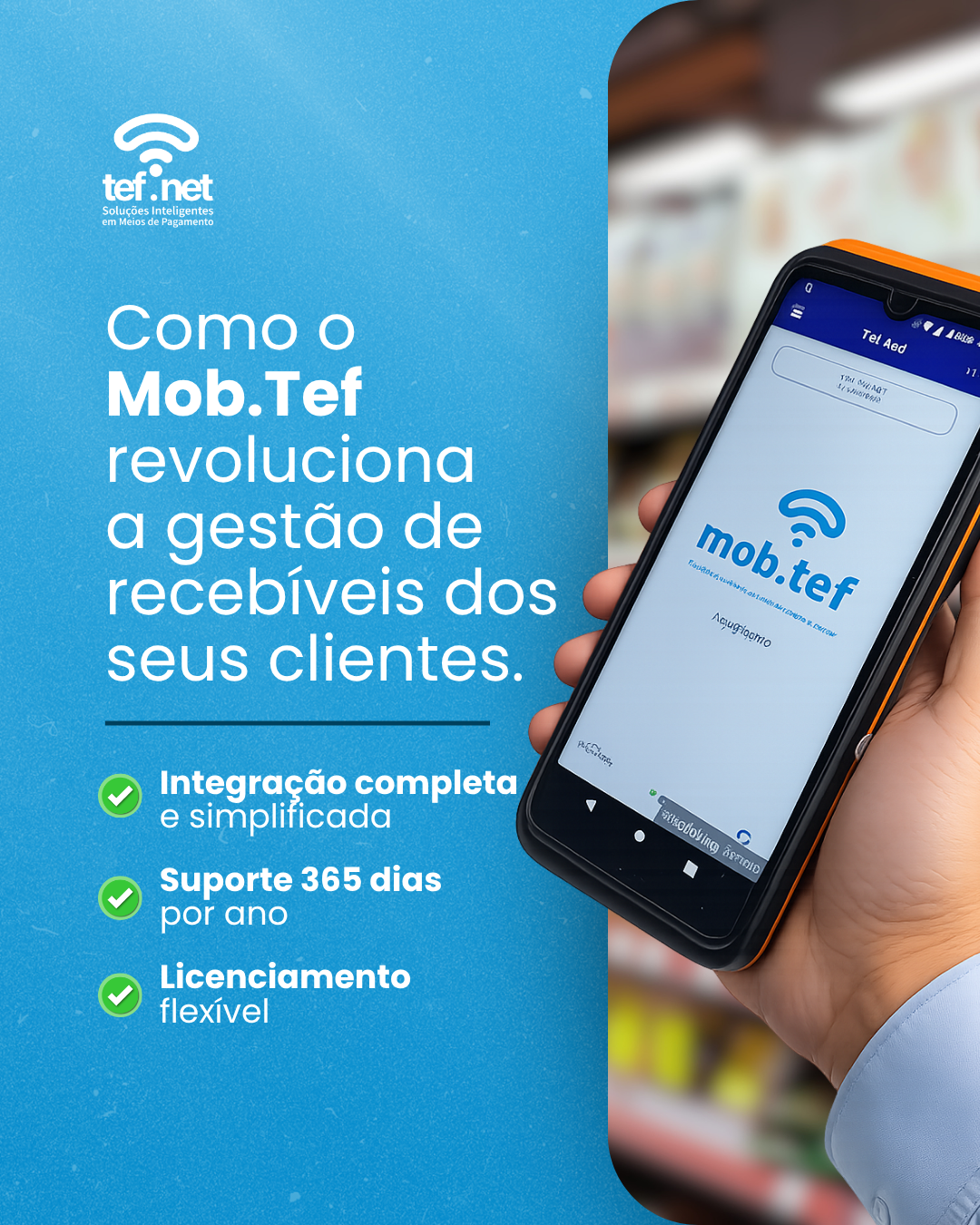 Mob.TEF — smart POS Android com o app mob.tef
